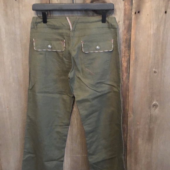 Roxy Button Fly Linen Blend Pants in Green Size 3 Juniors - Picture 4 of 17